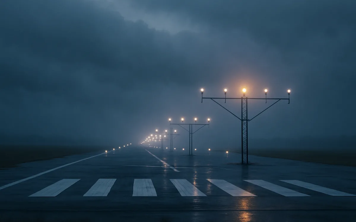A ragged cloud base over a runway — the difference between a legal approach and a diversion